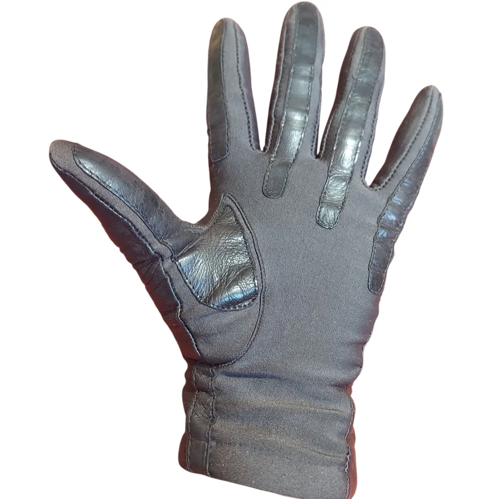 Isotoner by Aris Leather Driving Gloves Lined Women's - Picture 6 of 14